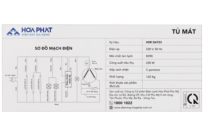 Tủ mát trưng bày Hòa Phát 723 lít HSR D6723
